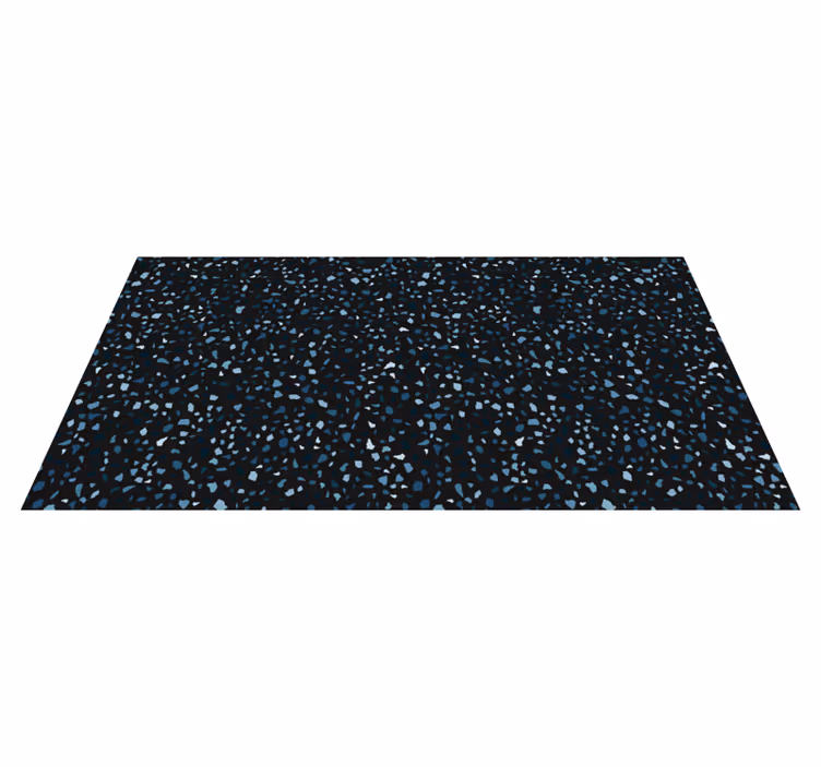 Alfombra vinílica textura Terrazo negro y azul - TenVinilo