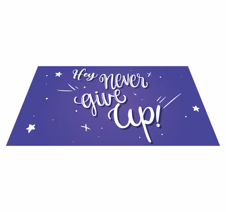 Alfombra vinílica frase cita de perseverar - TenVinilo