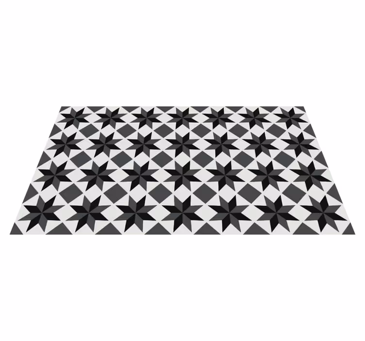 Alfombra de vinilo para cocina motivo de estrellas negras - TenVinilo