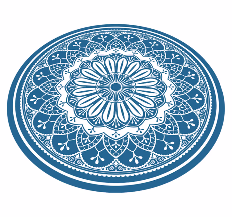 Alfombra vinílica mandala mandala azul elegante - TenVinilo