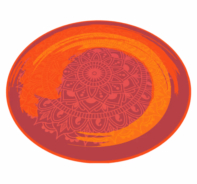 Alfombra vinílica mandala naranja ardiente - TenVinilo