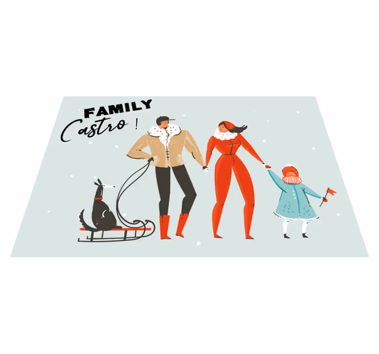 Alfombra vinílica personalizable familia invernal - TenVinilo