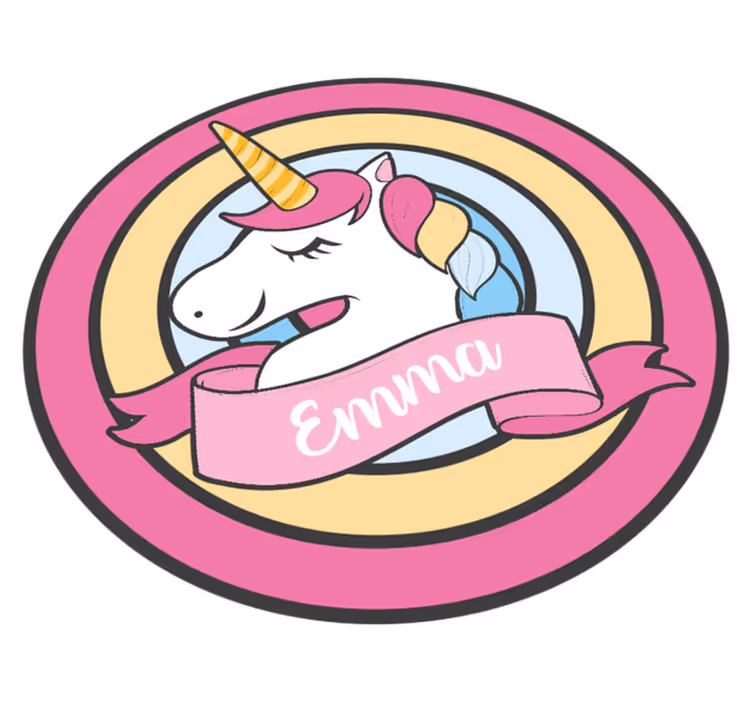 Alfombra vinílica bebé Unicornio círculos - TenVinilo