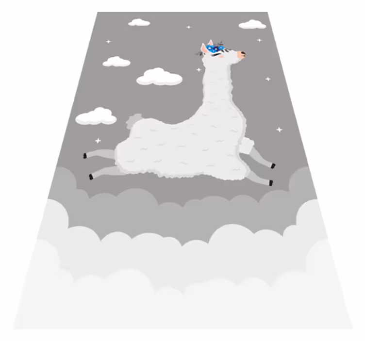 Alfombra vinílica infantil fantasía de llama animada - TenVinilo