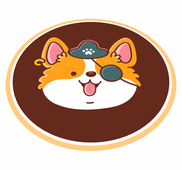 Alfombra vinílica moderna emblema del capitán corgi - TenVinilo