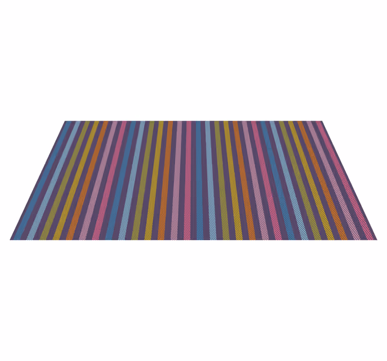 Alfombra vinílica rayas finas líneas multicolores - TenVinilo