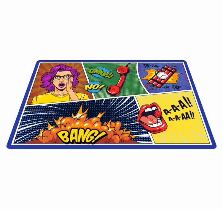 Alfombra vinílica infantil Cómics viñetas - TenVinilo