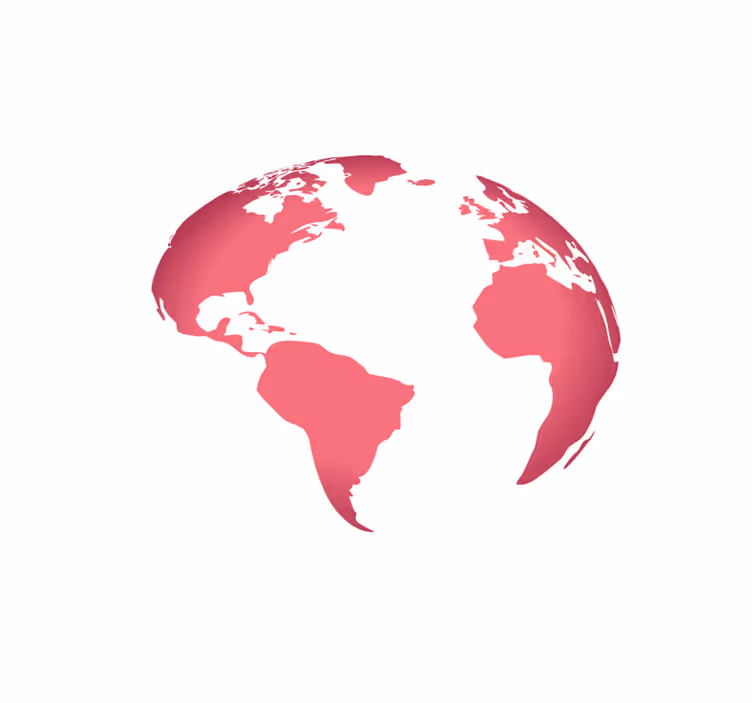 Alfombra vinílica mapamundi mapa del globo rosa - TenVinilo