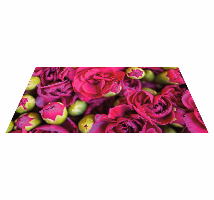 Alfombra vinílica flores flores exuberantes - TenVinilo