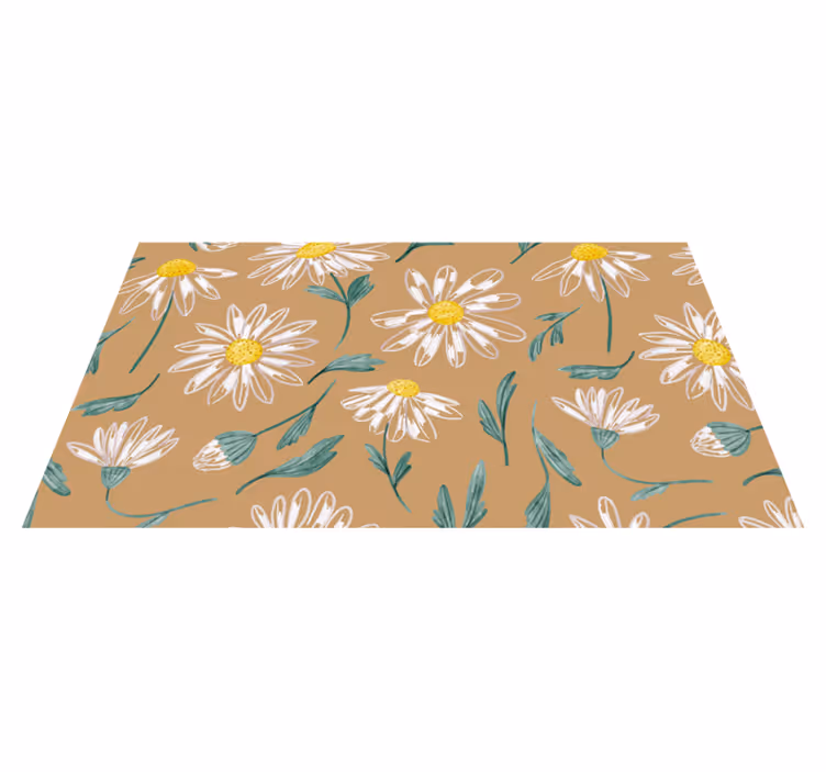 Alfombra vinílica flores motivo de flor de margarita - TenVinilo