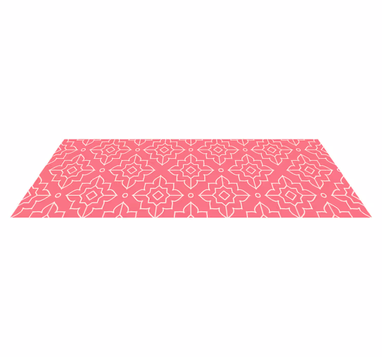 Alfombra vinílica geométrica motivo de celosía rosa - TenVinilo