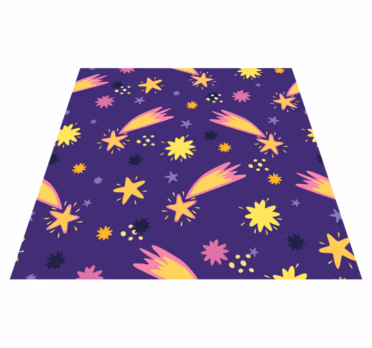 Alfombra vinílica de estrellas patrón de estrella fugaz - TenVinilo