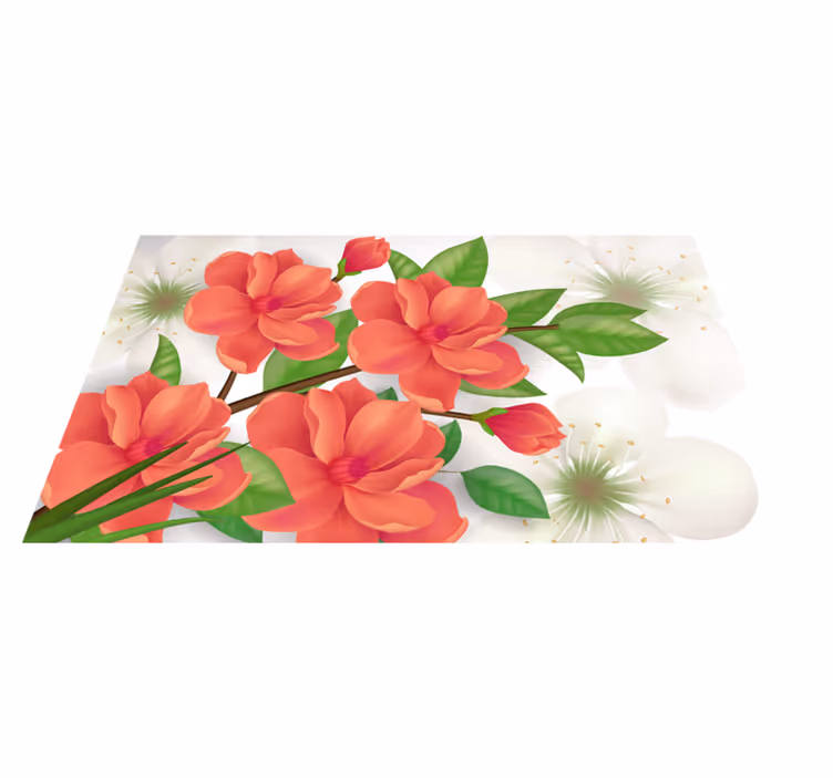 Alfombra vinílica flores arreglo floral colorido - TenVinilo