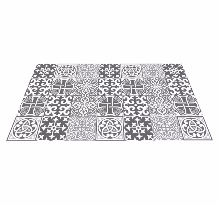 Alfombras de vinilo de azulejos Marroquí gris - TenVinilo