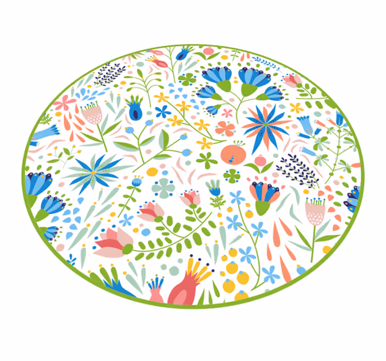 Alfombra vinílica flores Símbolos tradicionales de flores polacas - TenVinilo