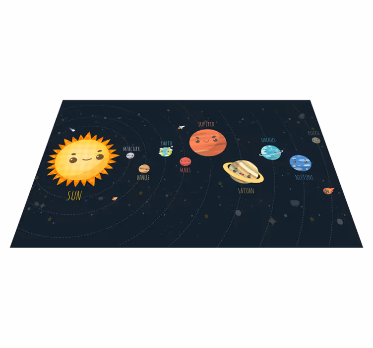Alfombra vinílica de estrellas Dibujos animados explicados del si - TenVinilo