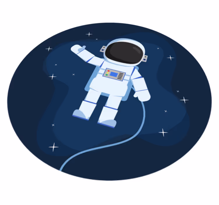 Alfombra vinílica de estrellas Dibujos animados de astronauta flo - TenVinilo