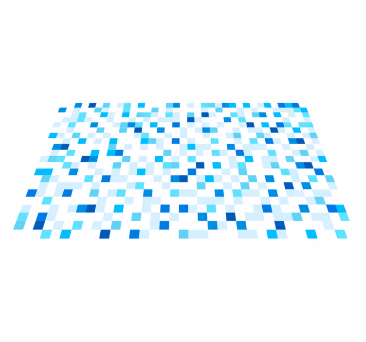 Alfombra vinílica hidráulica motivo de mosaico azul - TenVinilo