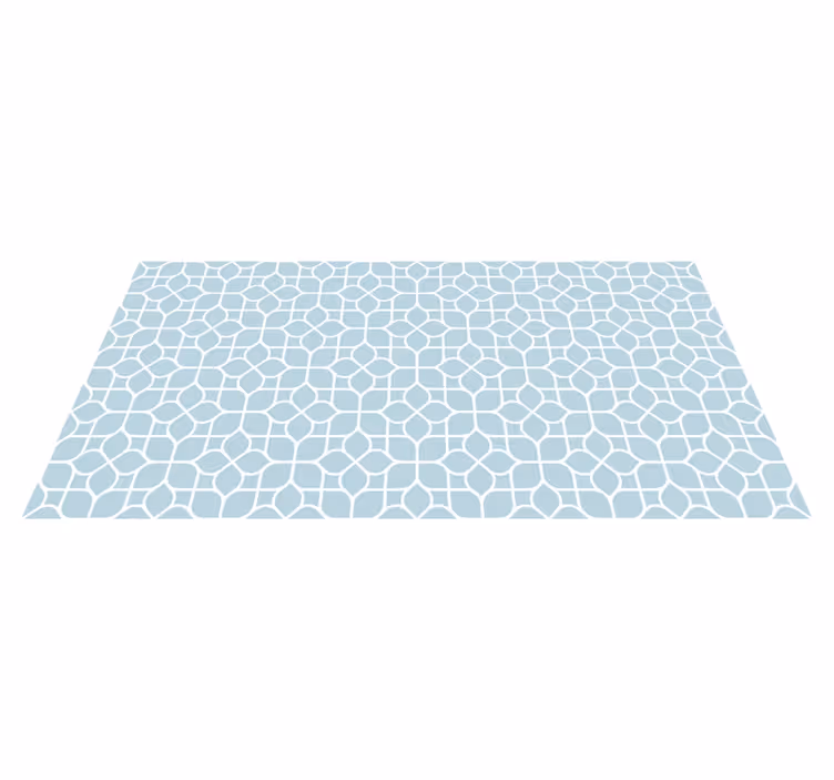 Alfombra vinílica geométrica elementos blancos y grises - TenVinilo