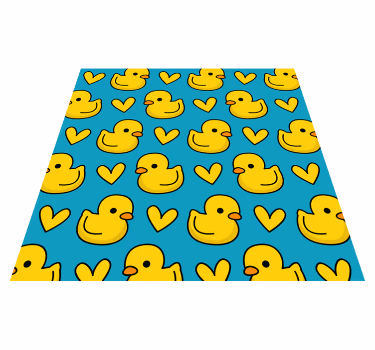 Alfombras vinílicas modernas Patos sobre fondo azul - TenVinilo