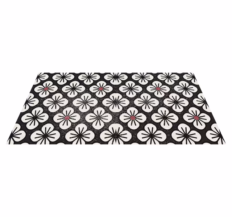 Alfombra vinílica flores tréboles marrones elegantes - TenVinilo