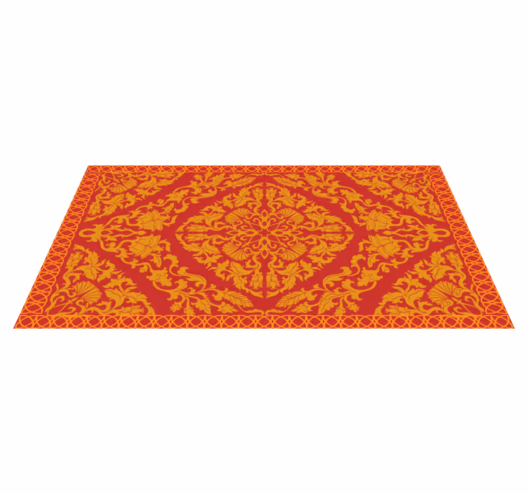 Alfombra vinílica mandala elemento floral intrincado - TenVinilo