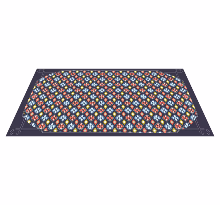 Alfombra vinílica recibidor composición de mosaico colorido - TenVinilo