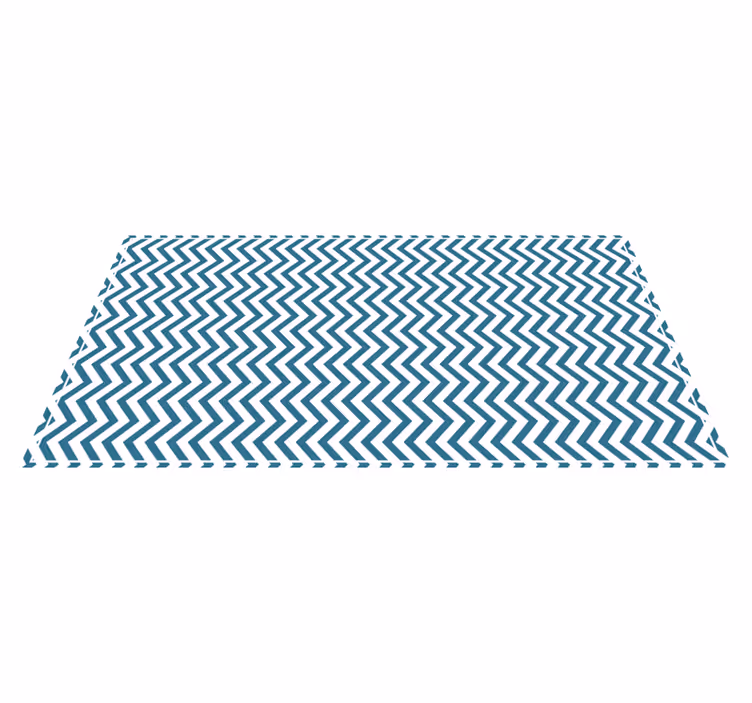 Alfombra de vinilo geométrica Patrones en zigzag blanco y azul - TenVinilo