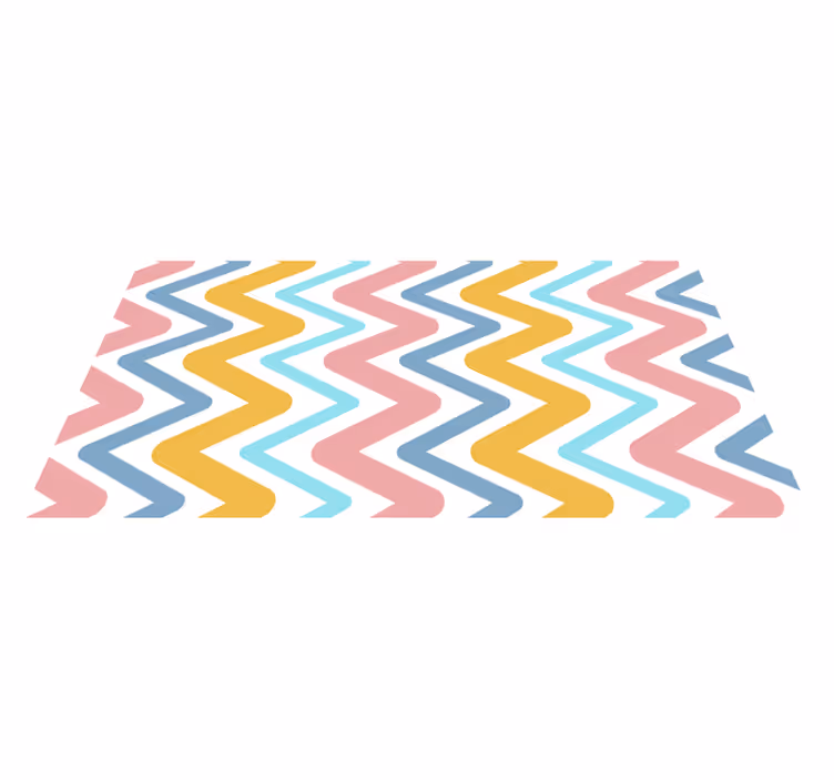 Alfombra vinílica geométrica concepto de zigzag animado - TenVinilo