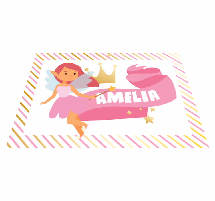 Alfombra vinílica infantil princesa de hadas personalizada - TenVinilo