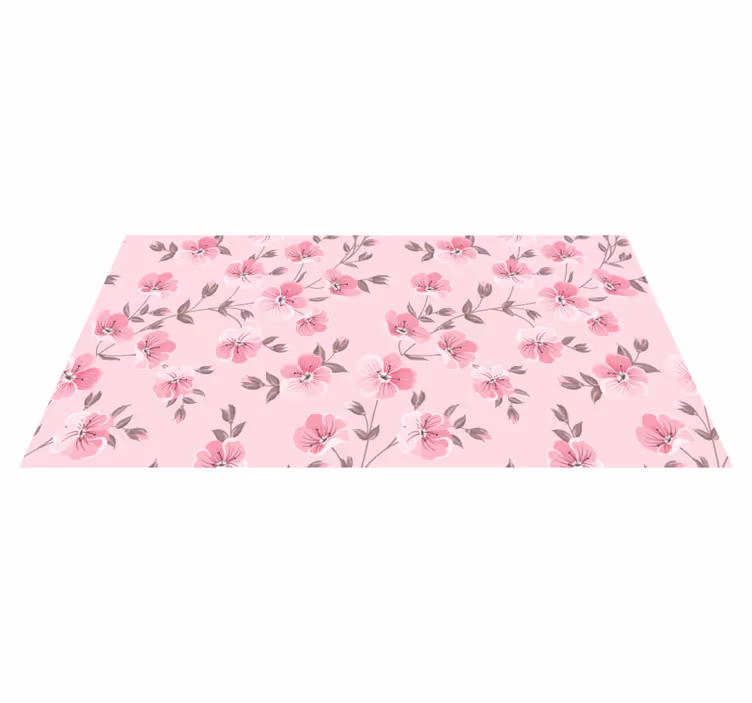 Alfombra vinílica flores Patrón rosa floreciente - TenVinilo
