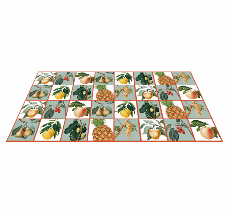 Alfombra vinilo cocina Diseño de fruta fresca - TenVinilo