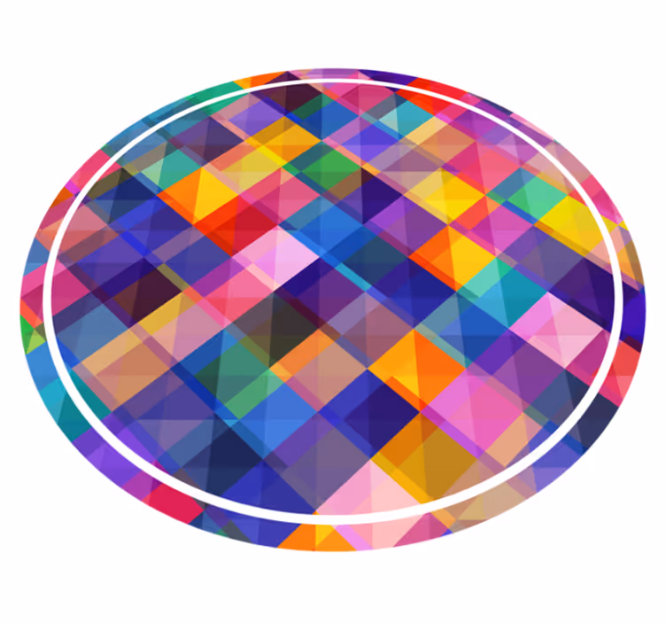 Alfombra vinílica geométrica patrón de patchwork colorido - TenVinilo