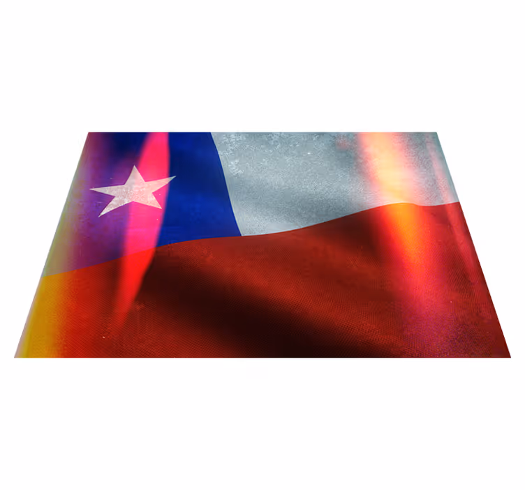 Alfombra vinílica rectangular patrón de la bandera chilena - TenVinilo