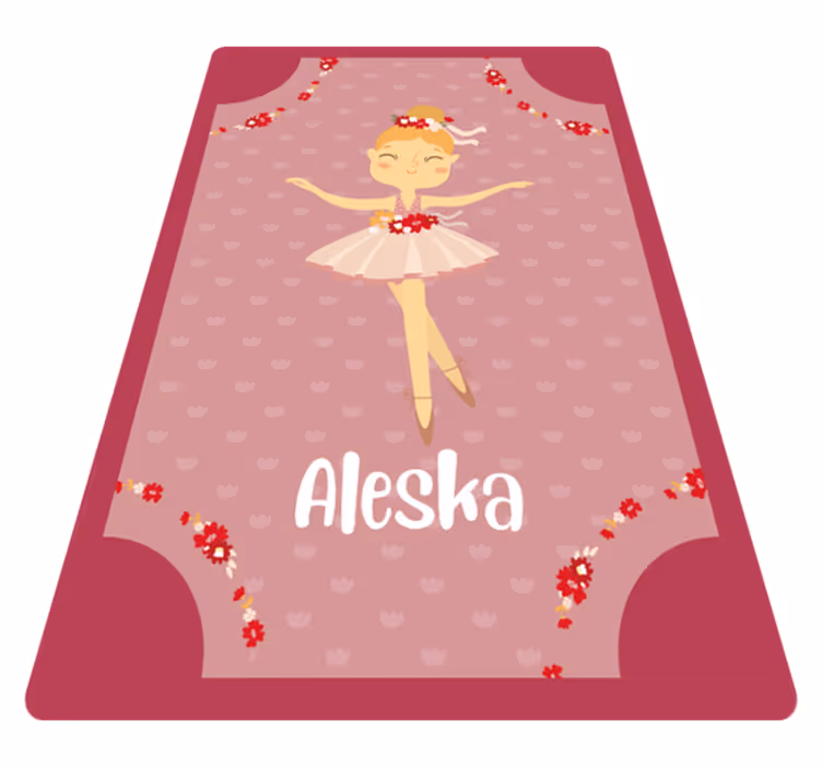 Alfombra vinílica con nombre Princesa de hadas y mariposas - TenVinilo