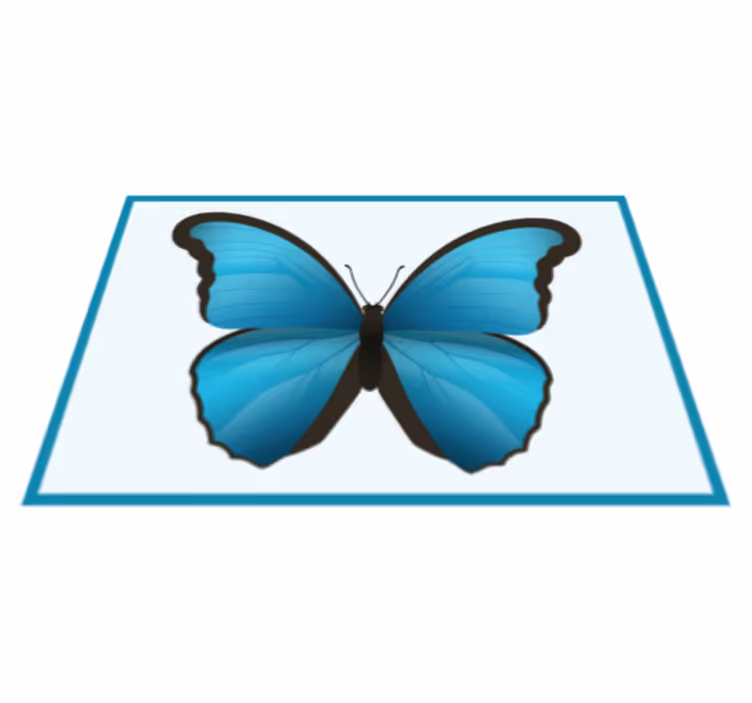 Aflombra vinílica animales Diseño de mariposa azul neón - TenVinilo