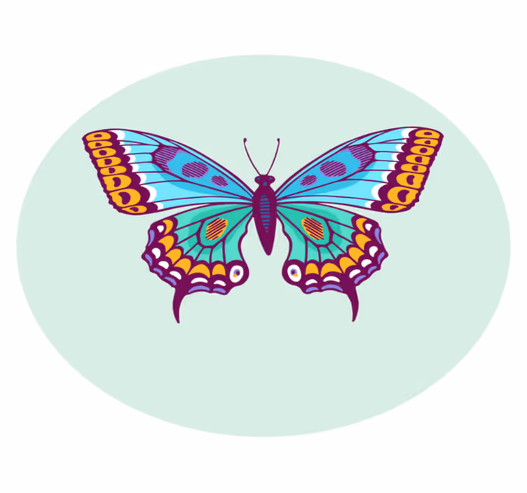 Alfombra vinílica animales mariposa grande y colorida - TenVinilo