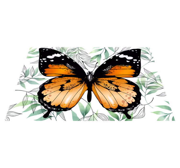 Alfombra vinílica animales exhibición de mariposas coloridas - TenVinilo