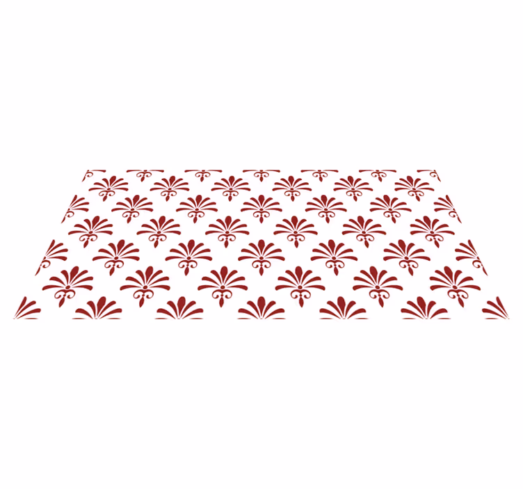 Alfombra vinílica moderna estampado floral rojo - TenVinilo
