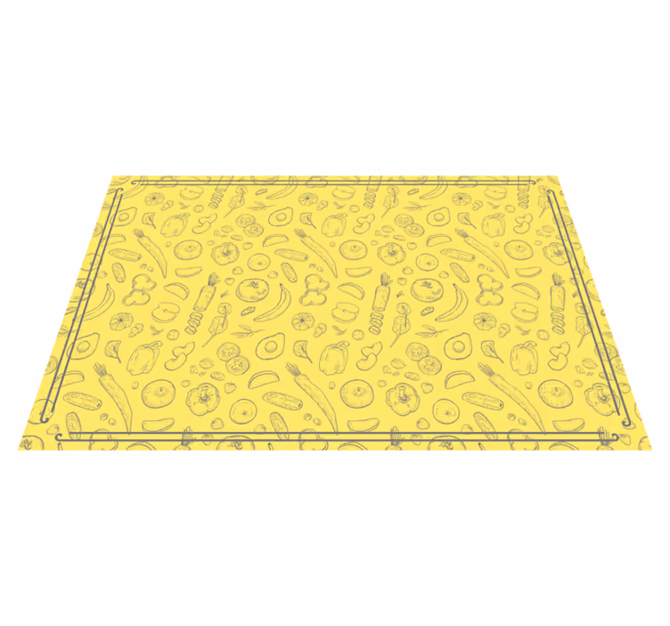 Alfombra vinílica cocina patrón de fruta caprichoso - TenVinilo