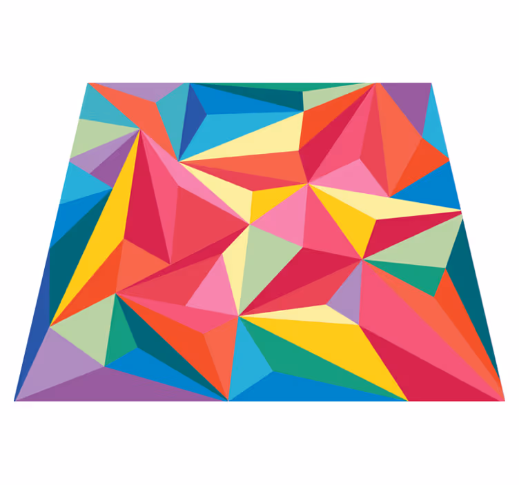 Alfombra de vinilo geométrica Triángulos 3d multicolores - TenVinilo