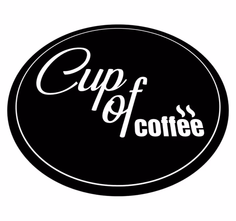 Alfombra vinílica con frase Taza de cafe estilo minimalista - TenVinilo