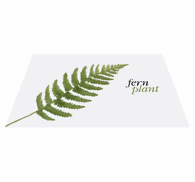 Alfombra vinílica flores diseño de planta de helecho - TenVinilo