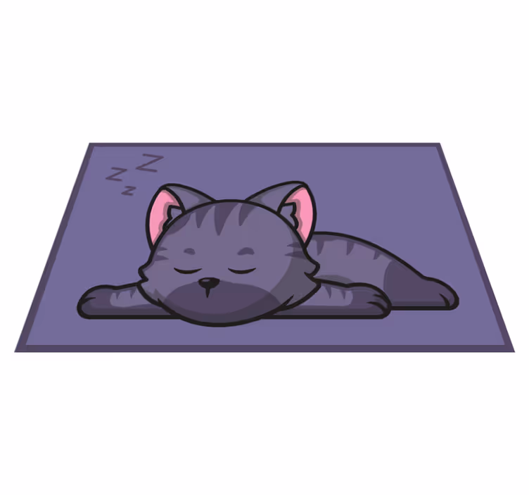 Alfombra vinílica animales gato durmiendo - TenVinilo