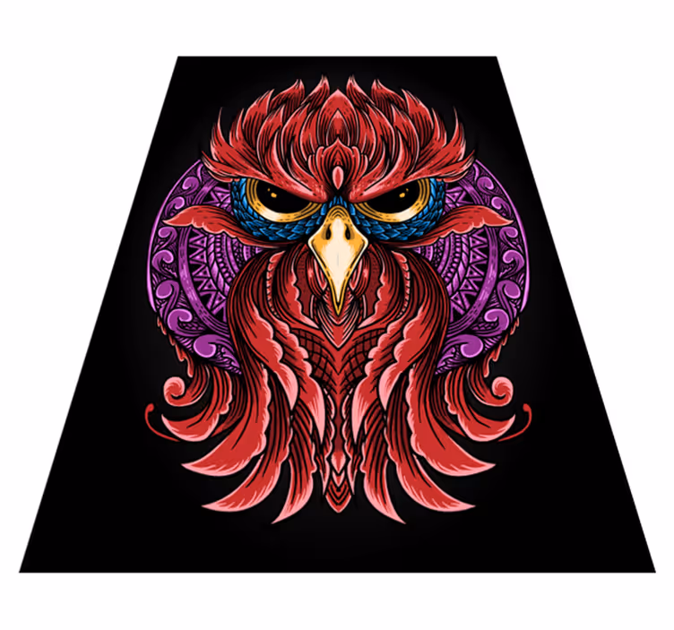 Alfombra vinílica animales emblema de búho elaborado - TenVinilo
