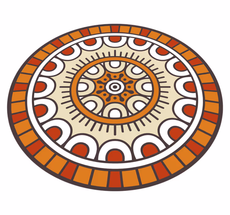 Alfombra vinílica mandala motivo con patrón circular - TenVinilo