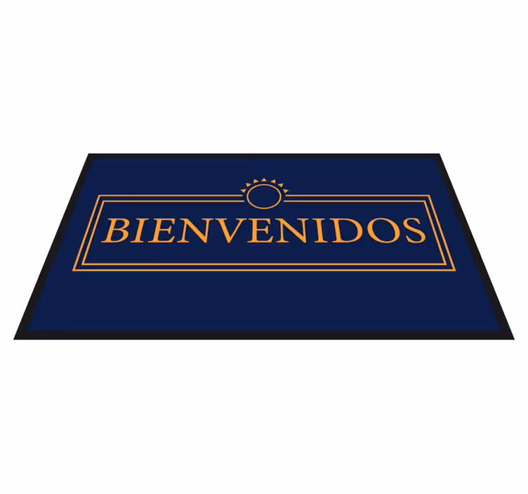 Alfombra vinílica moderna mensaje de saludo - TenVinilo