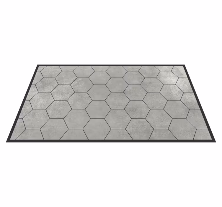 Alfombra vinílica cocina hexágonos textura piedra - TenVinilo