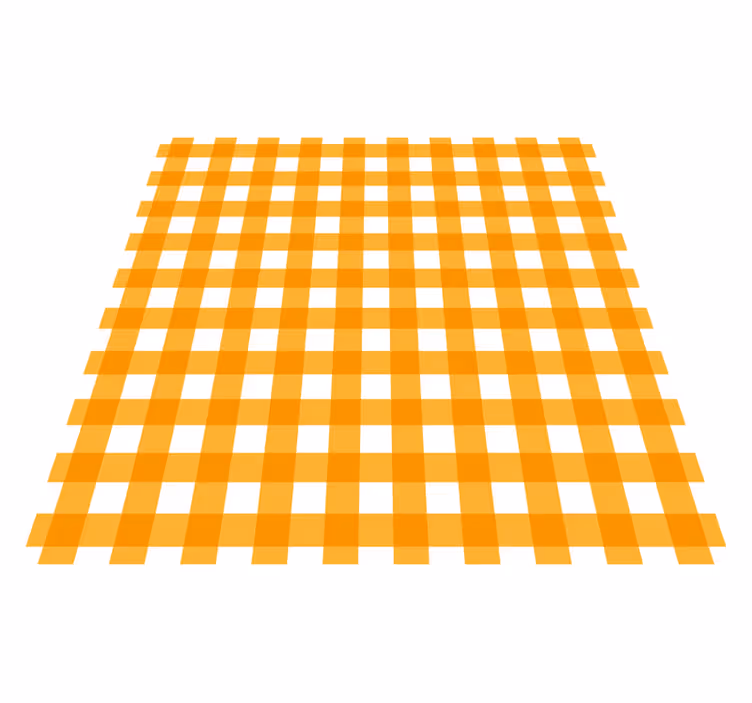 Alfombra de vinilo para cocina motivo de cuadros naranjas - TenVinilo