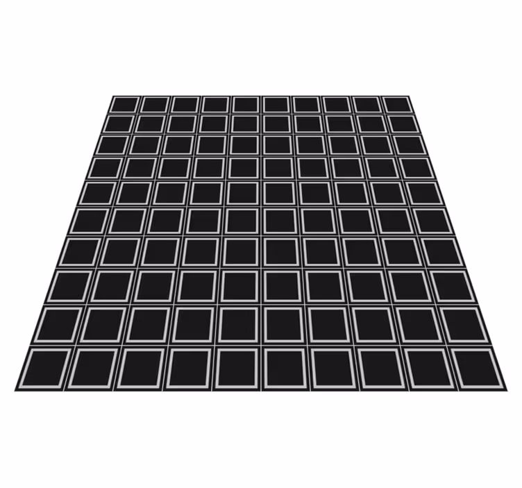 Alfombra vinílica nórdica Lineas geometricas blancas negras - TenVinilo